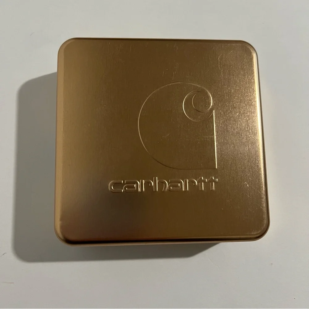 Carhartt Gold Metal Square Storage Tin 5